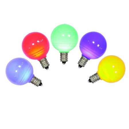 VICKERMAN 0.96 watt G40 Multi-Color Ceramic LED Bulb with E12 Nickel Base 25 per Bag XLEDCG40-25